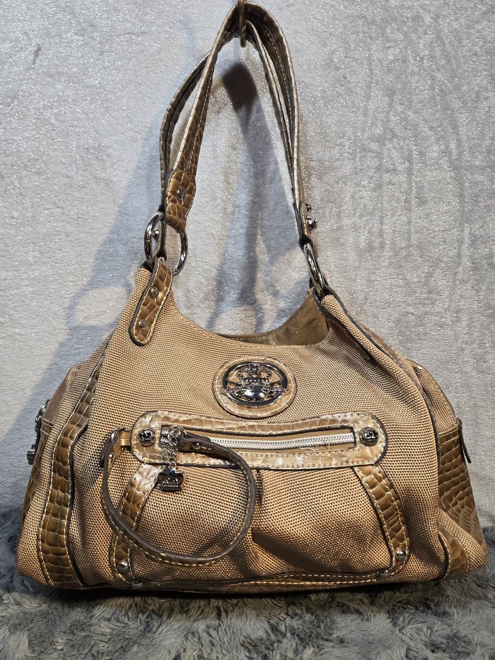 Kathy Van Zeeland Tan/Camel Satchel Shoulder Bag